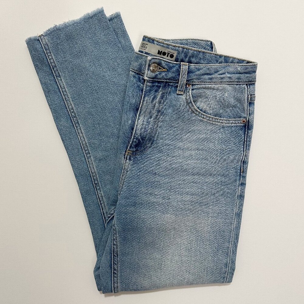 TopShop Moto Light Wash High Waist Ankle Length Denim jean Sz 28/4-6